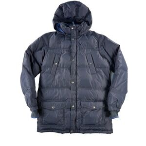 LANDS' END Boy's 80% Down 20% Feathers Jacket Coat Size XLarge 18-20 Dark Blue
